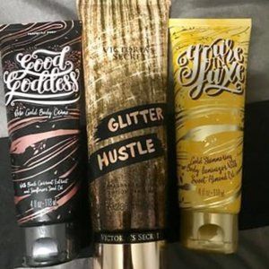 NEW 3-piece gold and glitter BODY LOTION